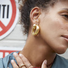Gold Smooth Arch Hoops Small