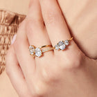 Pavé Oval-Cut Solitaire Diamond Ring