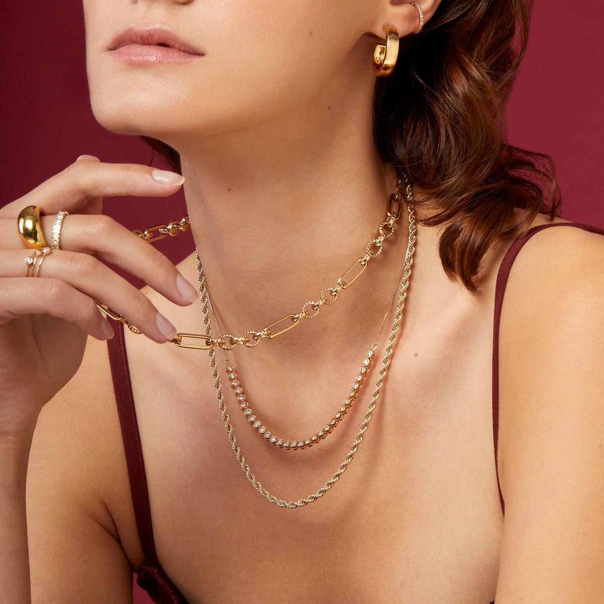 18ct White Gold & Diamond Slider Toggle Necklace