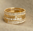 Bold Half Diamond Baguette Ring