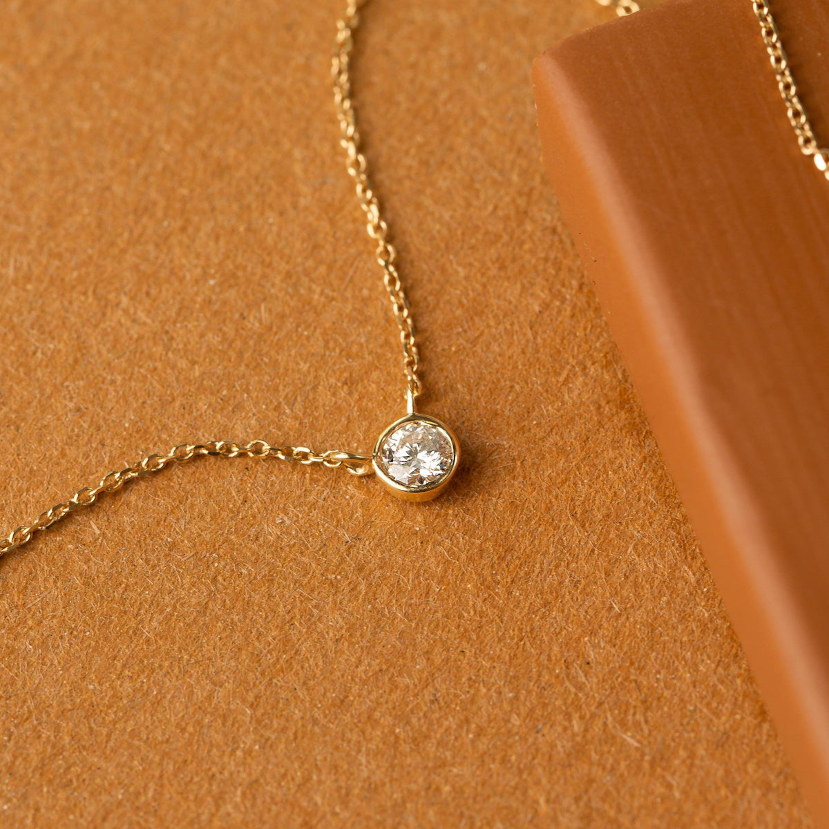 Medium Diamond Bezel Necklace