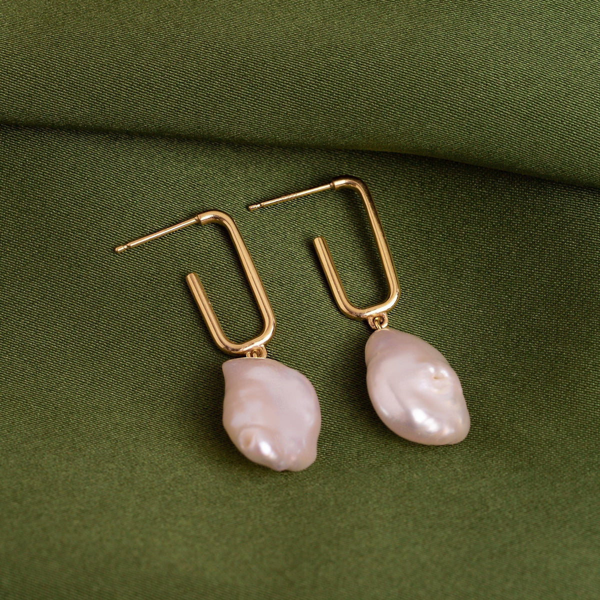 Upside Down Drop Studs Made of Solid Gold 14K Rose