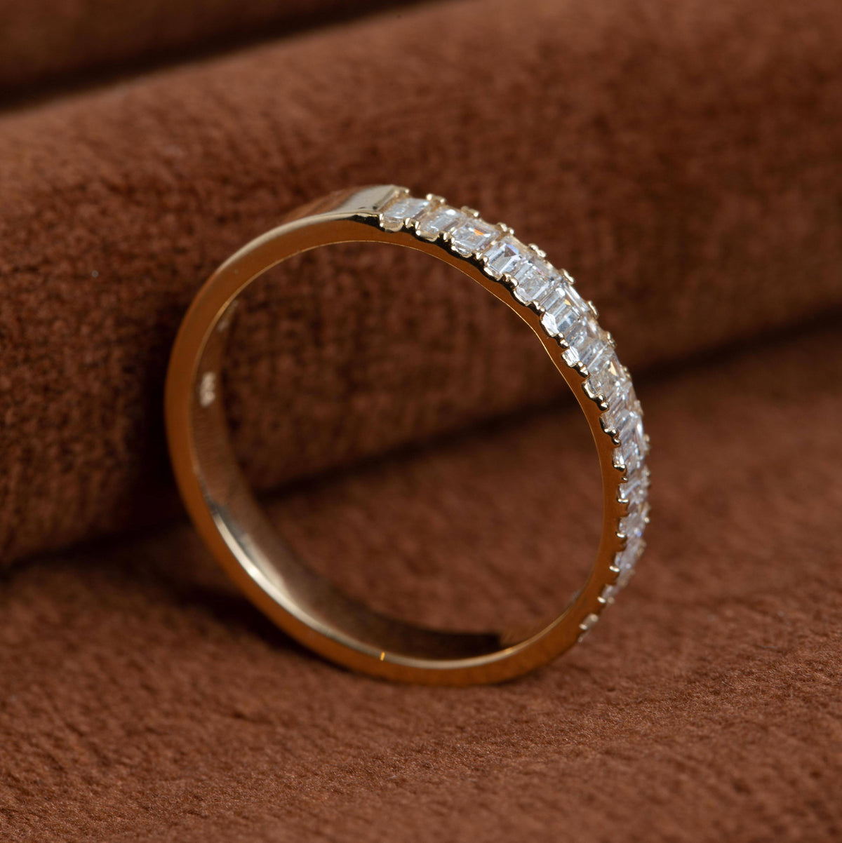 Bold Half Diamond Baguette Ring
