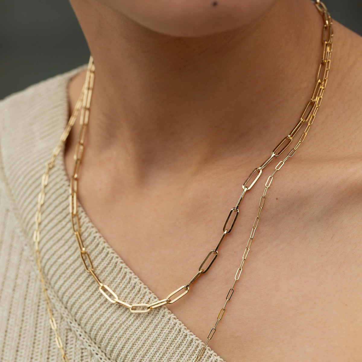 Paperclip 'L' Chain Necklace 14K Gold Fill | LeMel – LeMel
