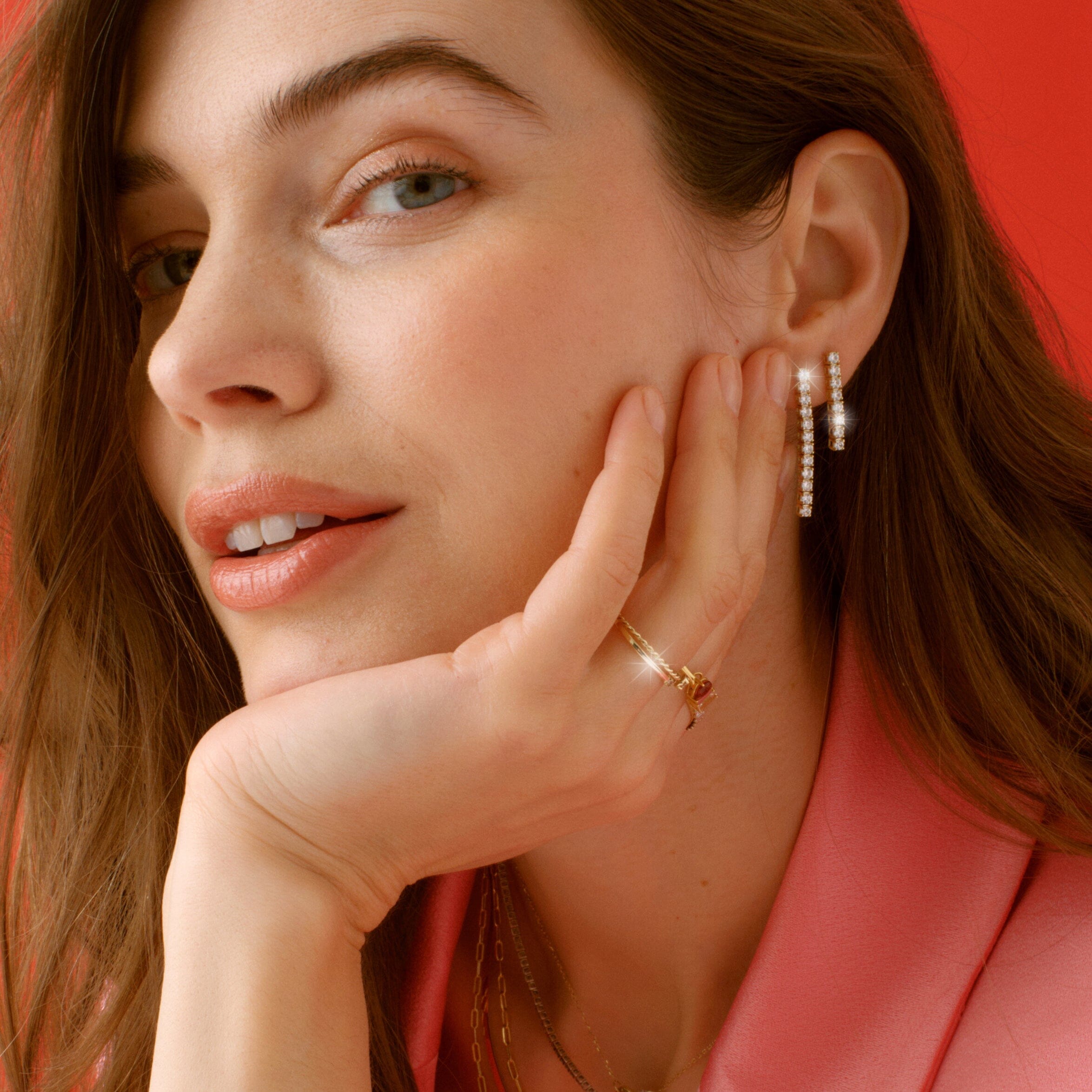 Dazzling Diamond Tennis Earrings Large