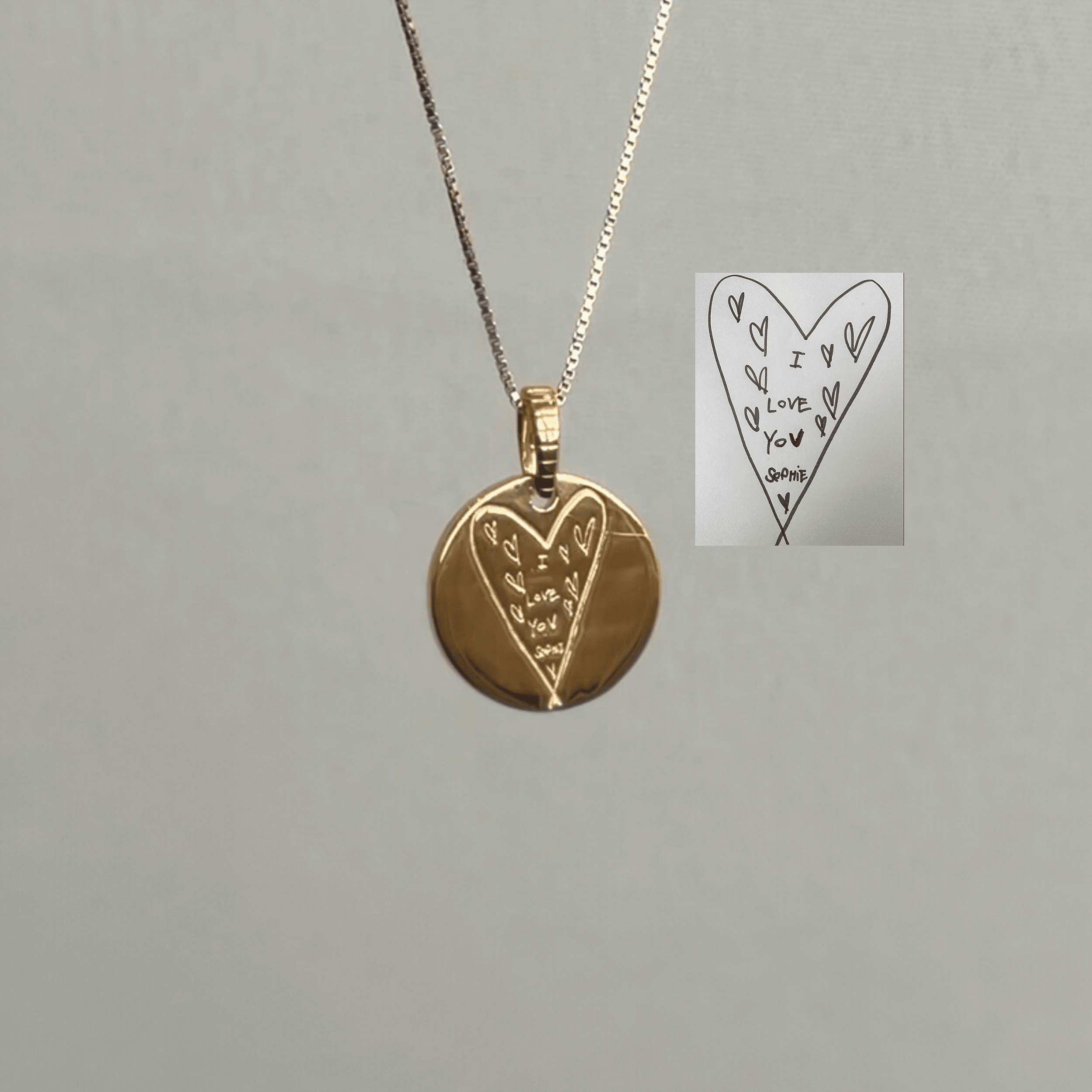 Story in Gold Engraved Pendant