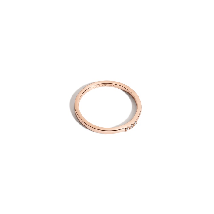 Tridiamond Ring 14K Rose Gold 18K Rose Gold