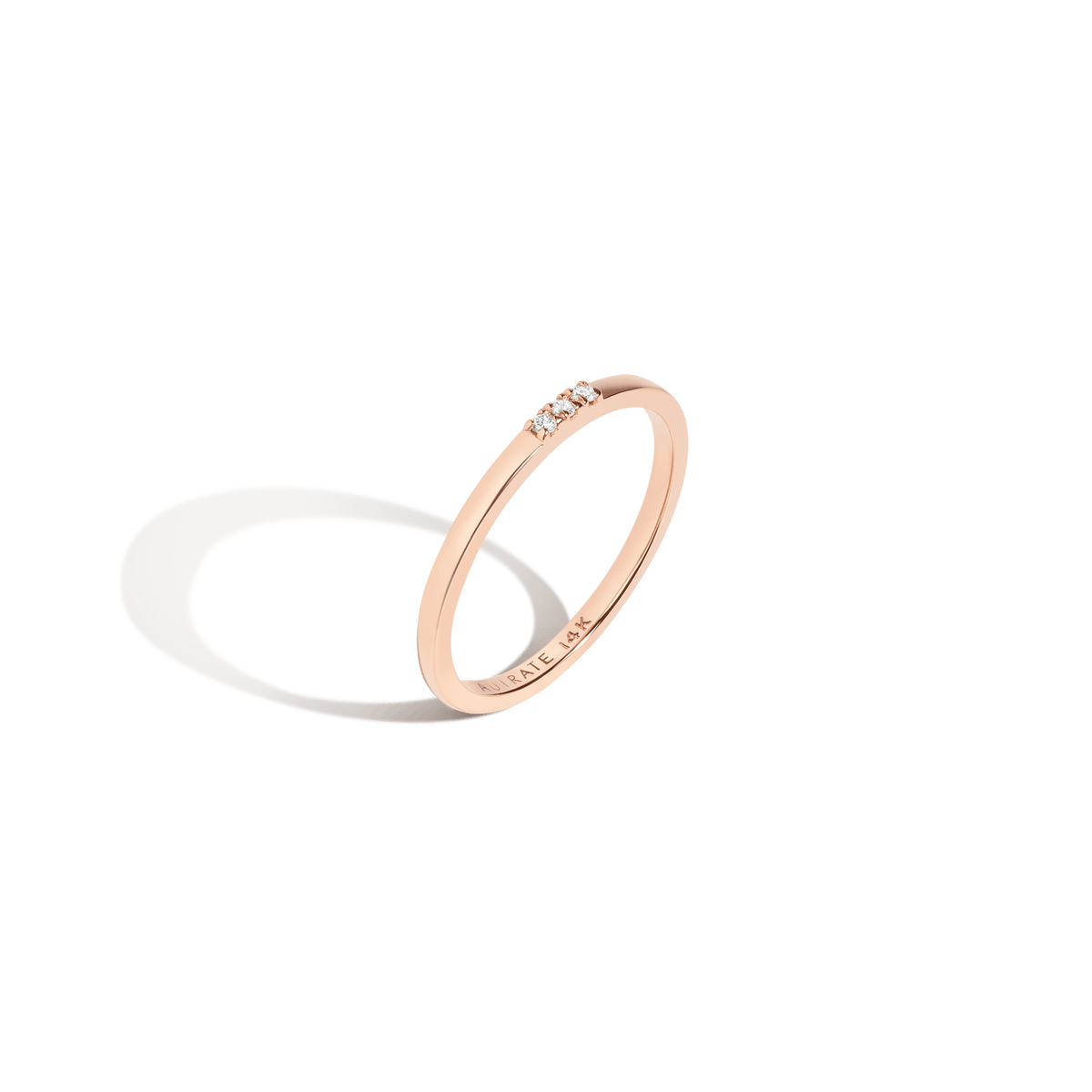 Tridiamond Ring 14K Rose Gold 18K Rose Gold Front First