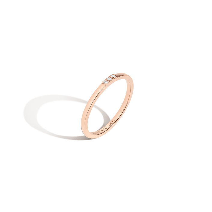 Tridiamond Ring 14K Rose Gold 18K Rose Gold Front First