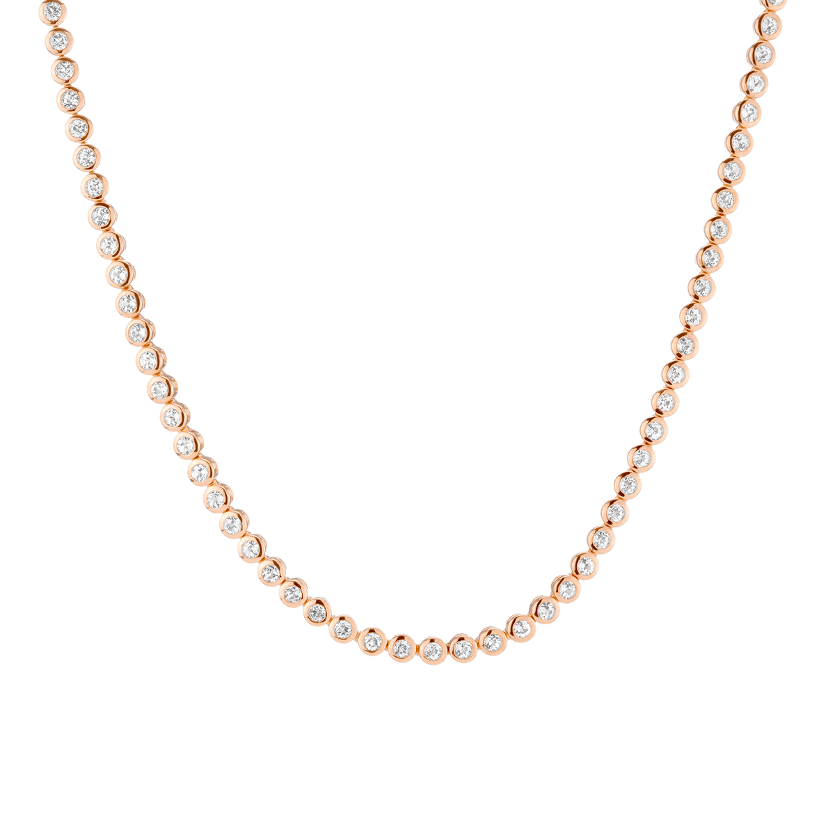 360 Diamond Eternity Necklace 14k 18k Rose Gold First