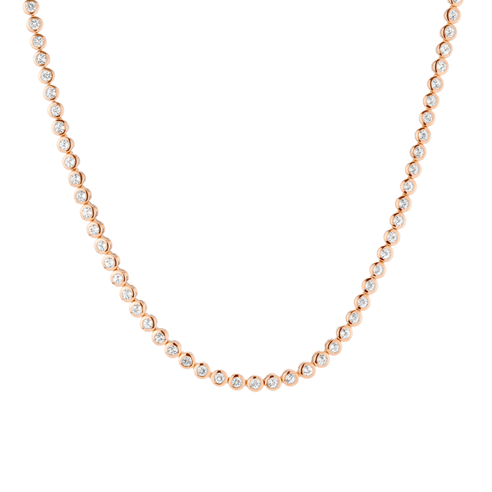 360 Diamond Eternity Necklace 14k 18k Rose Gold First