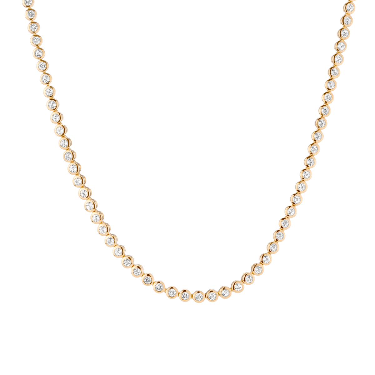 Diamond Tennis Necklace White Gold – AARYAH
