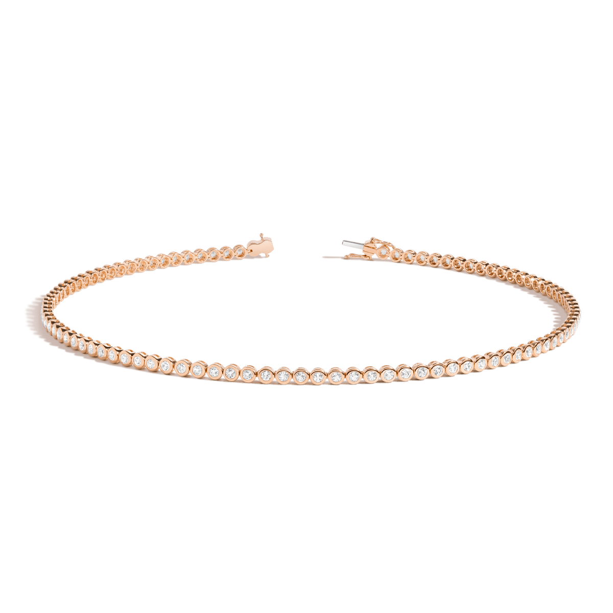 360 Diamond Eternity Necklace 14k 18k Rose Gold