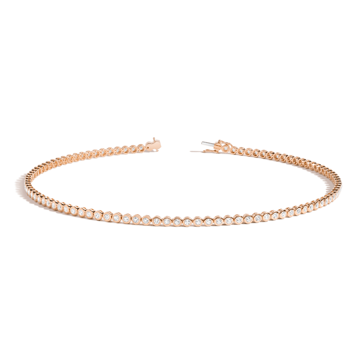 360 Diamond Eternity Necklace 14k 18k Rose Gold