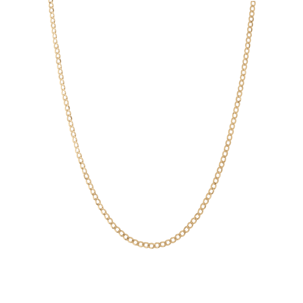 Medium Gold Curb Chain Necklace Vermeil 14K Yellow Gold 18in 22in First