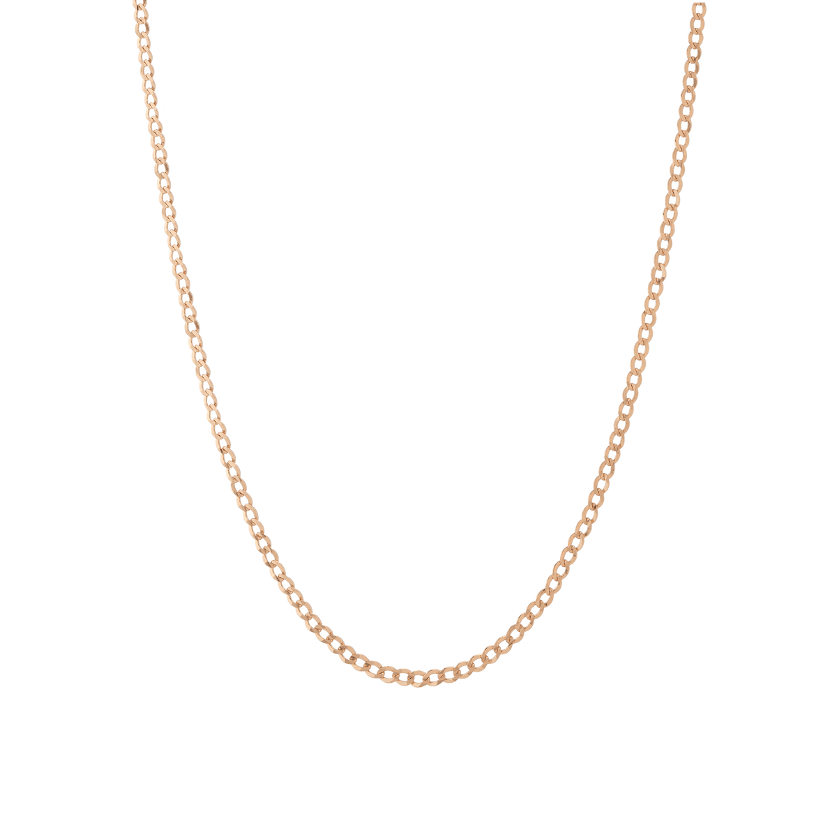 Medium Gold Curb Chain Necklace Vermeil 14K Rose Gold 18in 22in First