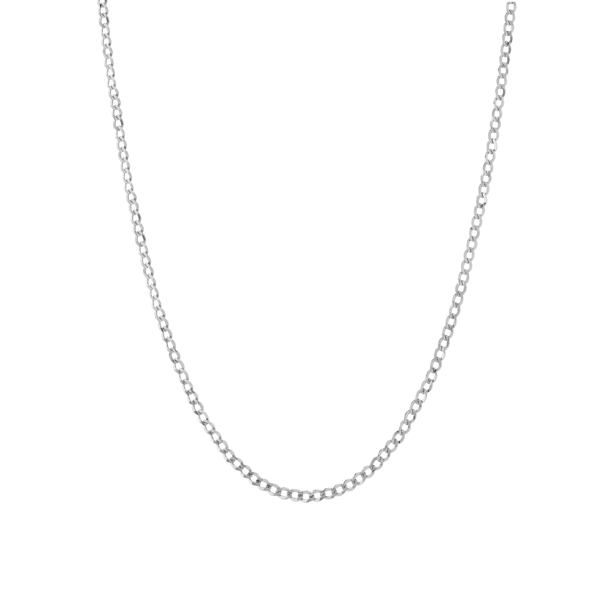 Medium Gold Curb Chain Necklace Vermeil 14K White Gold 18in 22in First