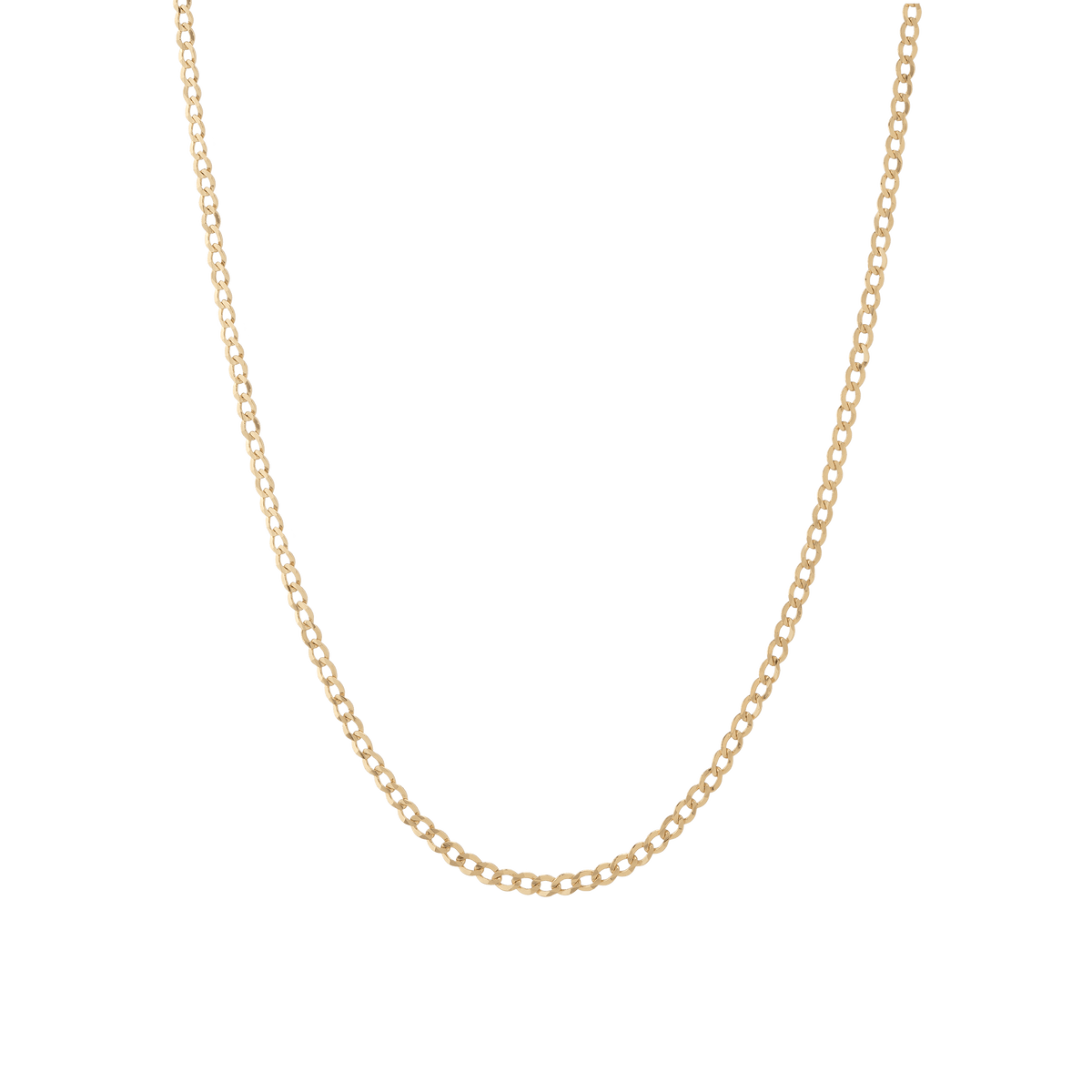 Welry Men's 5.1mm Beveled Curb Chain Necklace in 14K Yellow Gold | Welry