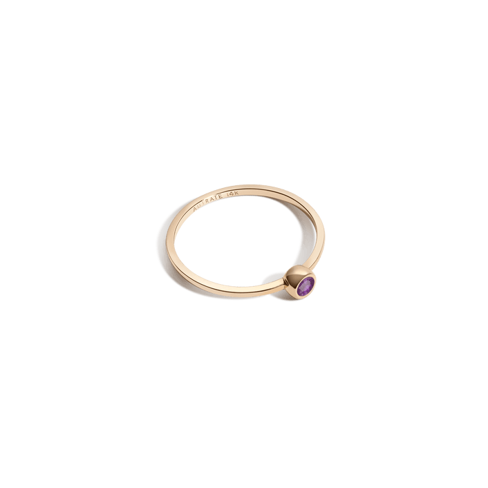 Birthstone Ring (Amethyst) Yellow Gold 14K 18K