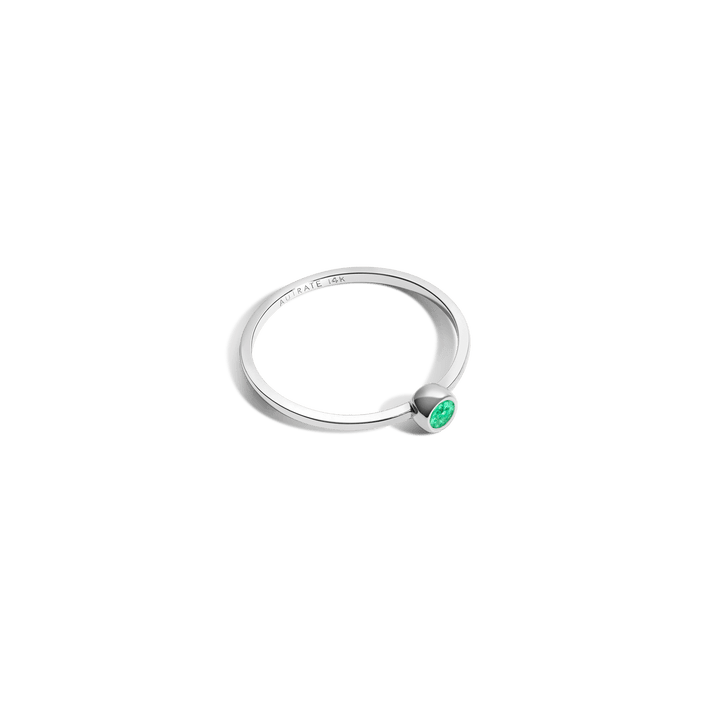 Birthstone Ring (Emerald) White Gold 14K 18K