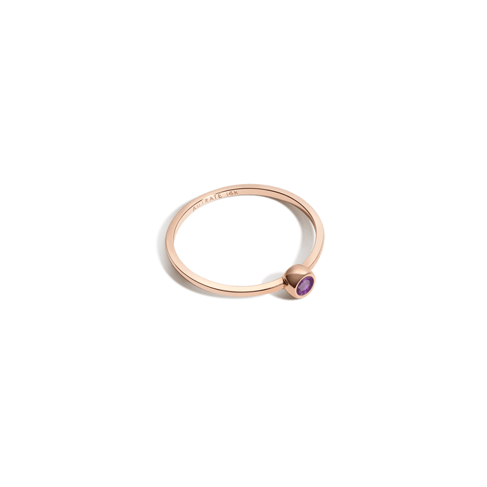 Birthstone Ring (Amethyst) Rose Gold 14K 18K