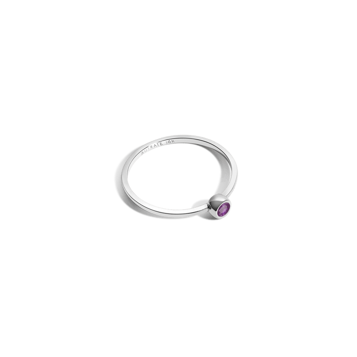 Birthstone Ring (Amethyst) White Gold 14K 18K