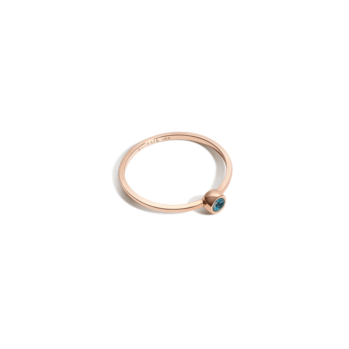 Birthstone Ring (London Blue Topaz) Rose Gold 14K 18K