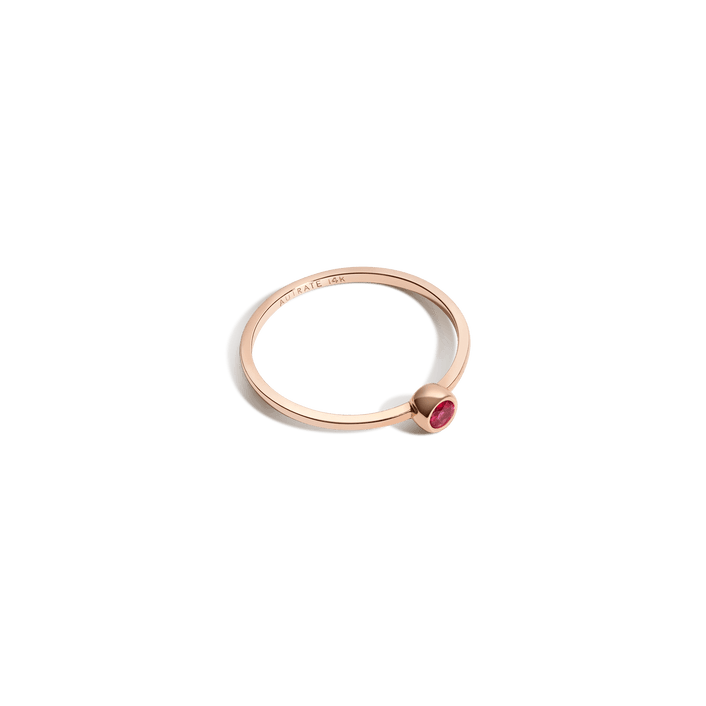 Birthstone Ring (Ruby) Rose Gold 14K 18K