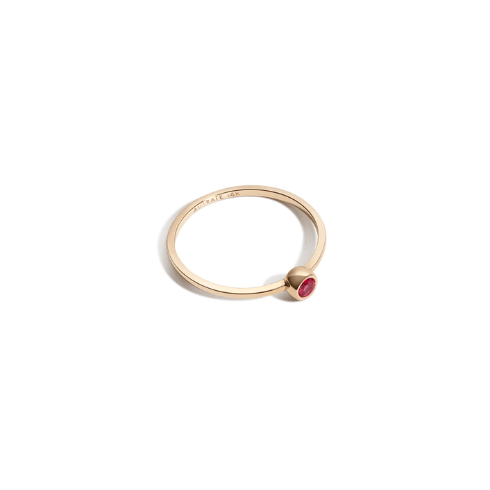 Birthstone Ring (Ruby) Yellow Gold 14K 18K