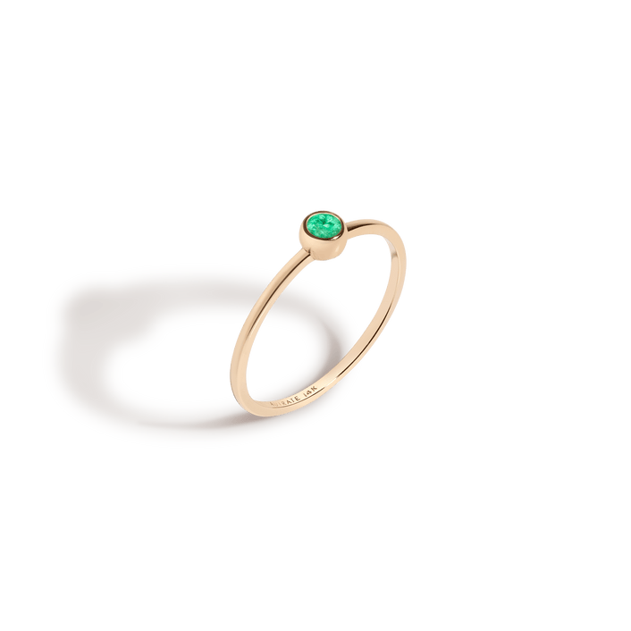 Birthstone Ring (Emerald) Yellow Gold 14K 18K First