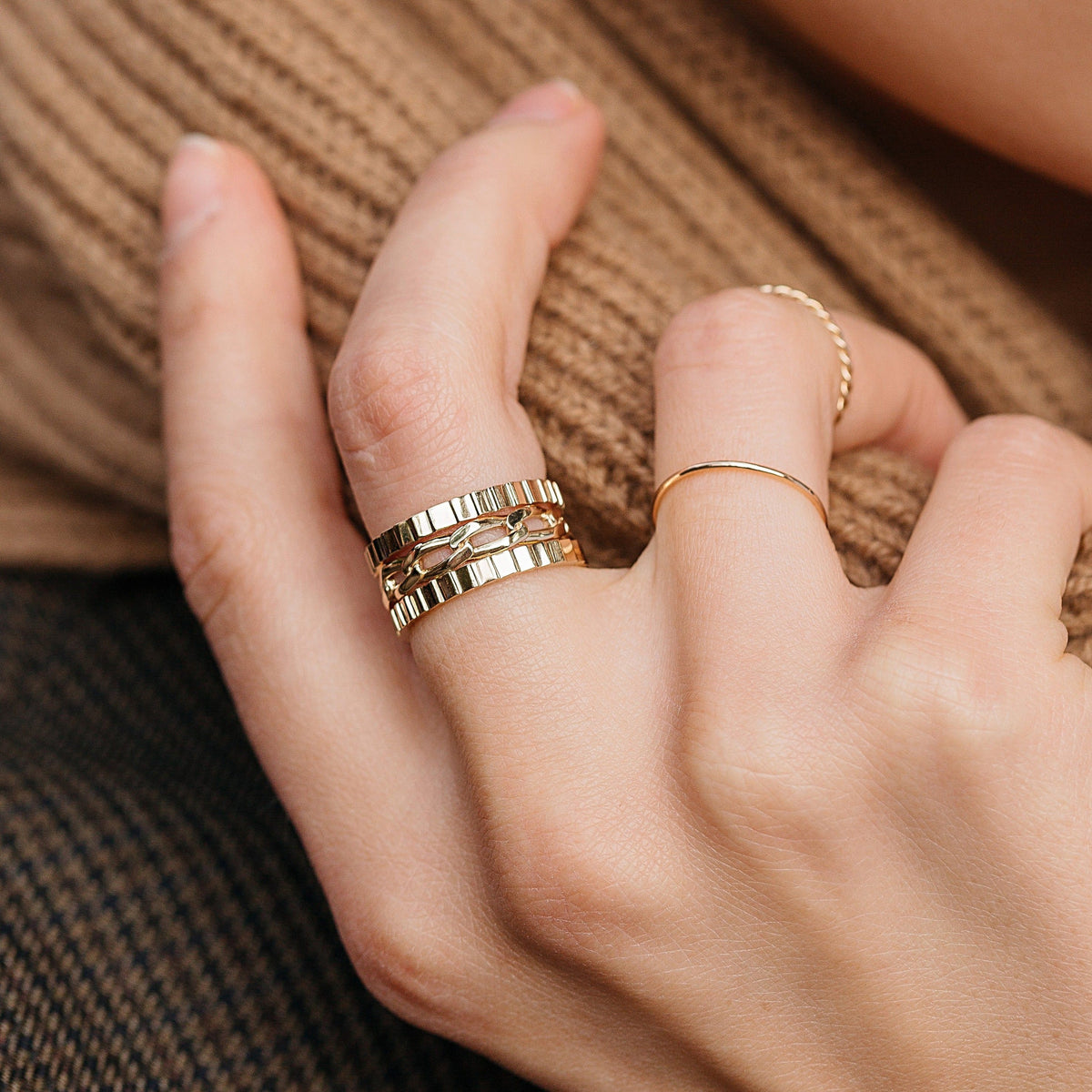 Trendy stackable rings for women, In style accessories for ladies, Delicate Open Double V Shaped Ring Gold, trendy doub…