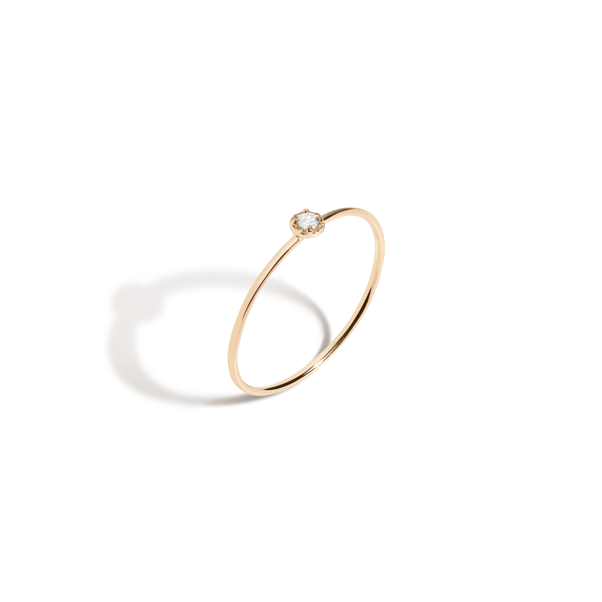 Mini Stackable Diamond Ring in Yellow, Rose or White Gold