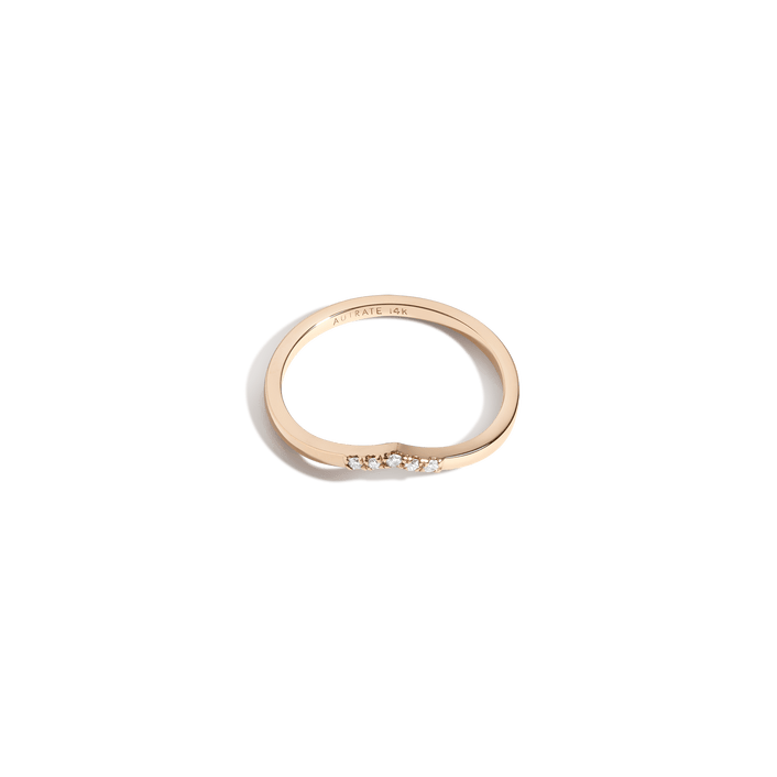 Brooklyn Bridge Ring with White Diamonds Yellow Gold Vermeil 14K Yellow Gold 18K Yellow Gold White Diamonds