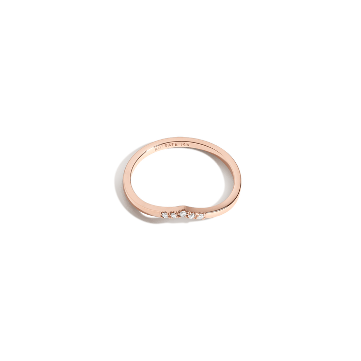 Brooklyn Bridge Ring with White Diamonds Rose Gold Vermeil 14K Rose Gold 18K Rose Gold White Diamonds