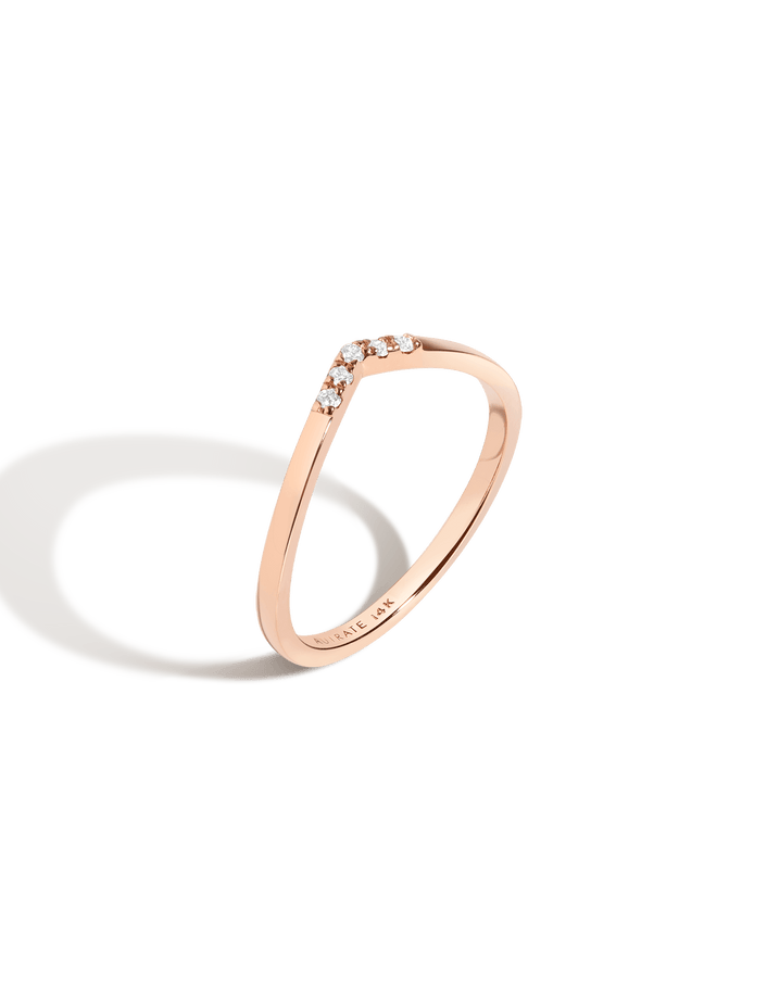 Brooklyn Bridge Ring with White Diamonds Rose Gold Vermeil 14K Rose Gold 18K Rose Gold White Diamonds First 