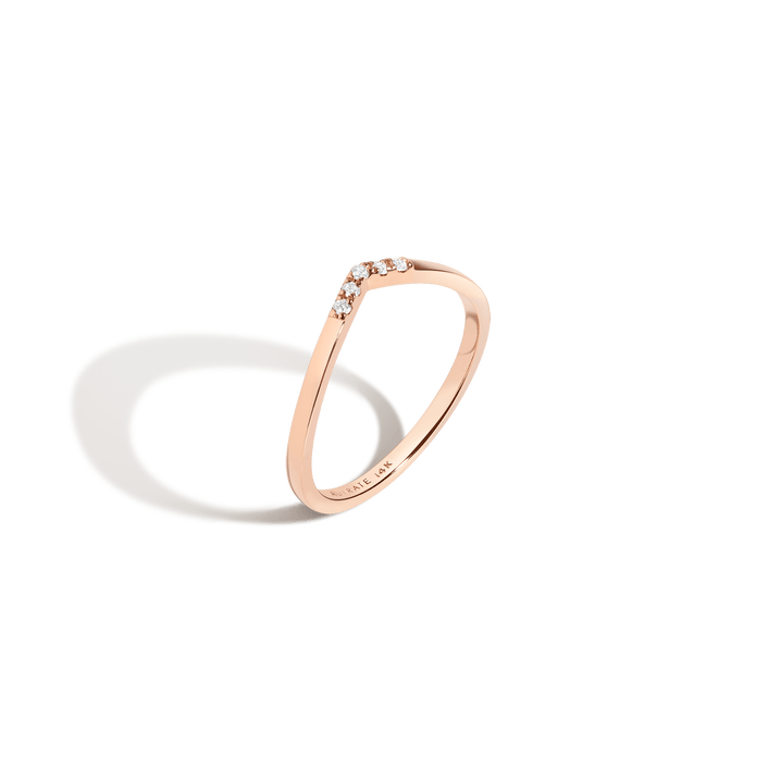 Brooklyn Bridge Ring with White Diamonds Rose Gold Vermeil 14K Rose Gold 18K Rose Gold White Diamonds First 