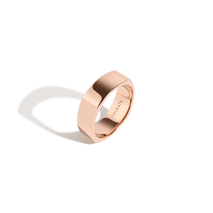 Geometric Square Ring Rose Gold 14k 18k Front First