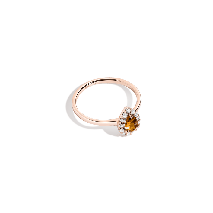 Vintage Pear Cut Ring - Citrine Vermeil 14K 18K Rose Gold