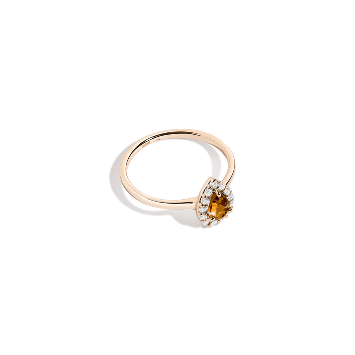 Vintage Pear Cut Ring - Citrine Vermeil 14K 18K Yellow Gold