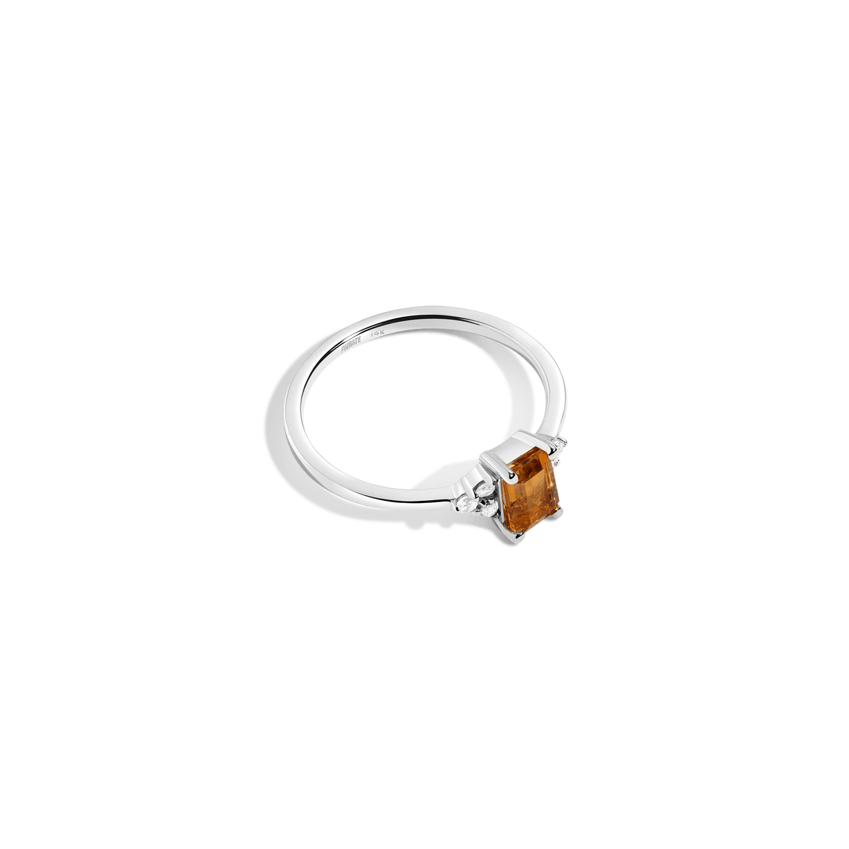 Vintage Emerald Cut Ring Vermeil 14K 18K White Gold Yellow Citrine