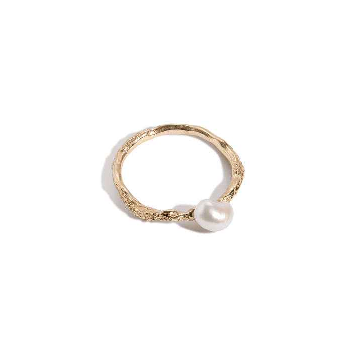 Venus Organic Pearl Gold Ring Vermeil Yellow Gold