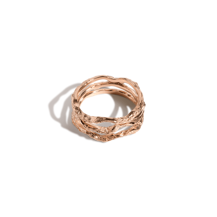 Venus Tri Gold Ring Vermeil Rose Gold