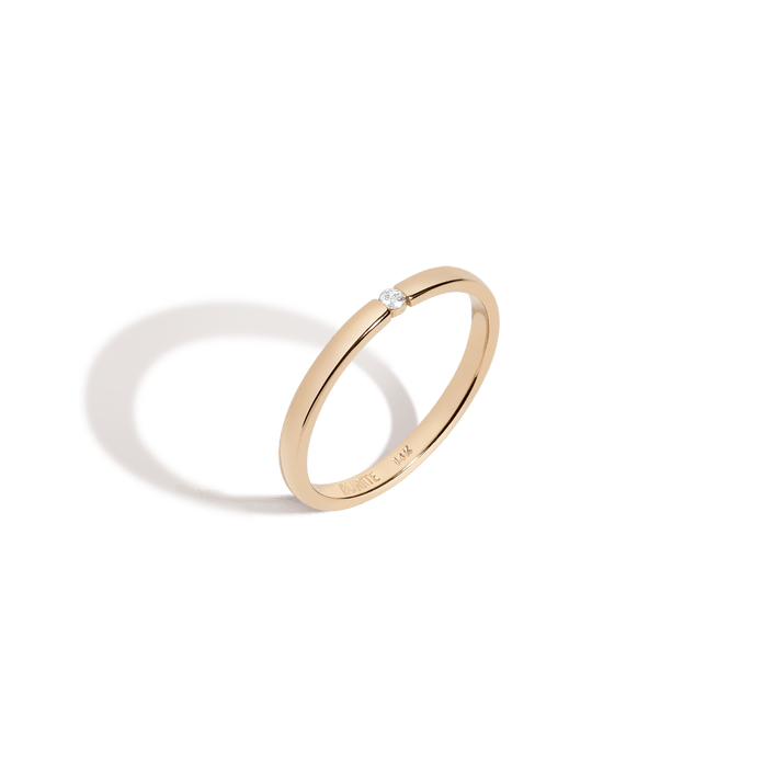 Gold Bamboo Ring in Yellow Rose or White Gold