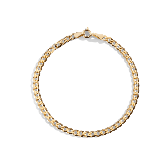 Large Gold Curb Chain Anklet Vermeil Yellow Gold