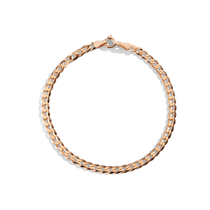 Large Curb Chain Bracelet Vermeil 14K Rose Gold