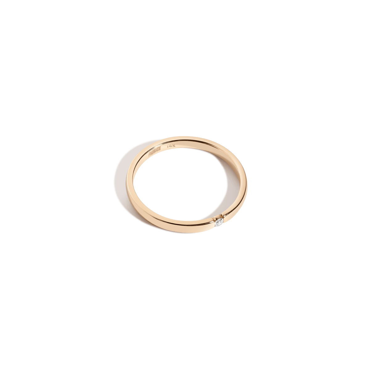 Thin Diamond Inlay Ring Yellow Gold Vermeil Yellow Gold 14K Yellow Gold 18K