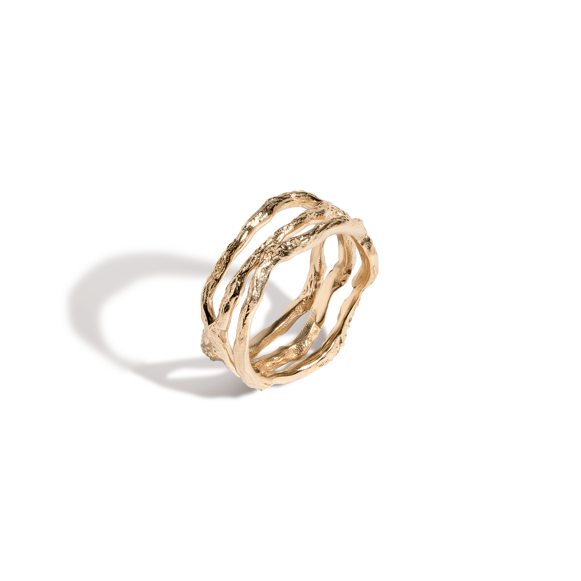 Venus Tri Gold Ring in Yellow, Rose or White Gold