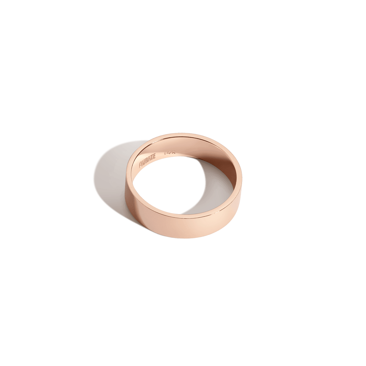 Modern Cigar Band Vermeil Rose Gold 14K Rose Gold 18K Rose Gold
