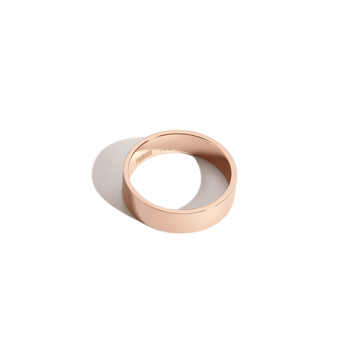 Modern Cigar Band Vermeil Rose Gold 14K Rose Gold 18K Rose Gold