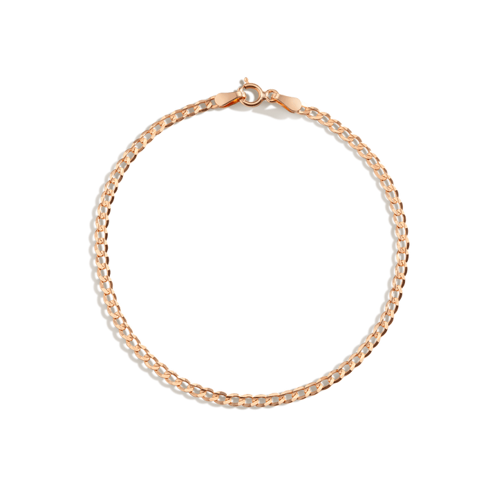 Medium Curb Chain Bracelet Vermeil 14K Rose Gold